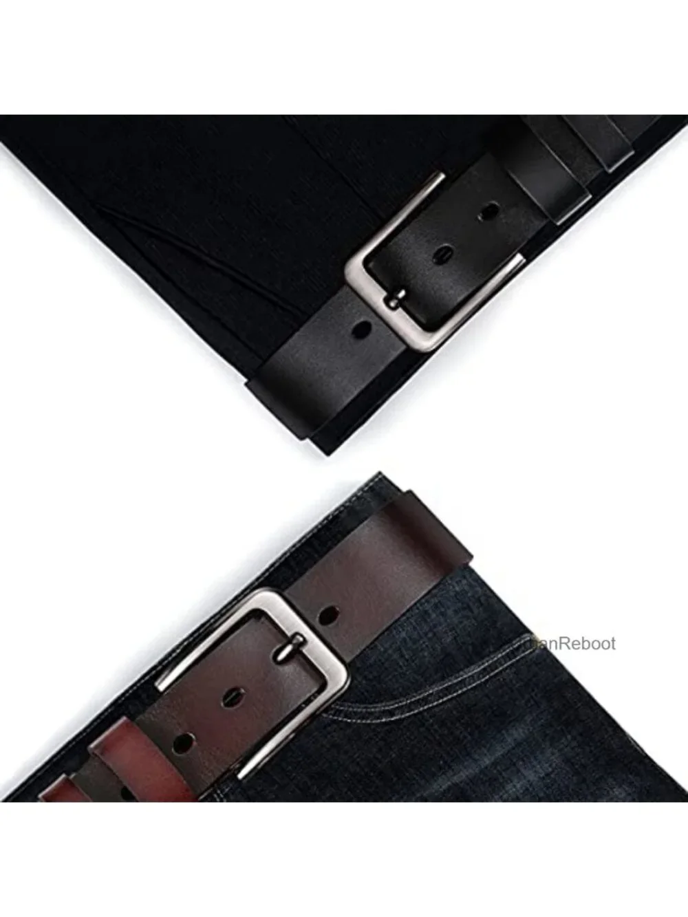 Genuine Leather Men's Belt for Jeans, Big & Tall, Comes with Puncher